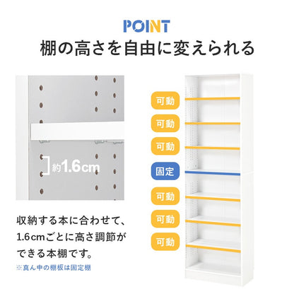 本棚 コミックラック ハイタイプ 幅59.5cm 前後2列 大容量収納 転倒防止 漫画収納 ブックシェルフ