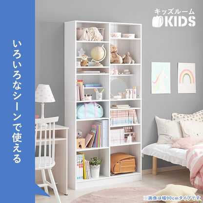 本棚 コミックラック ハイタイプ 幅59.5cm 前後2列 大容量収納 転倒防止 漫画収納 ブックシェルフ
