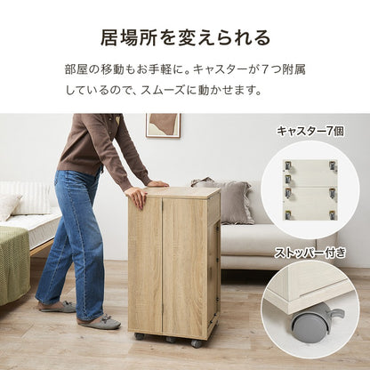 大容量 ドレッサー ワゴン 収納時サイドテーブル 鏡 コスメテーブル メイクボックス