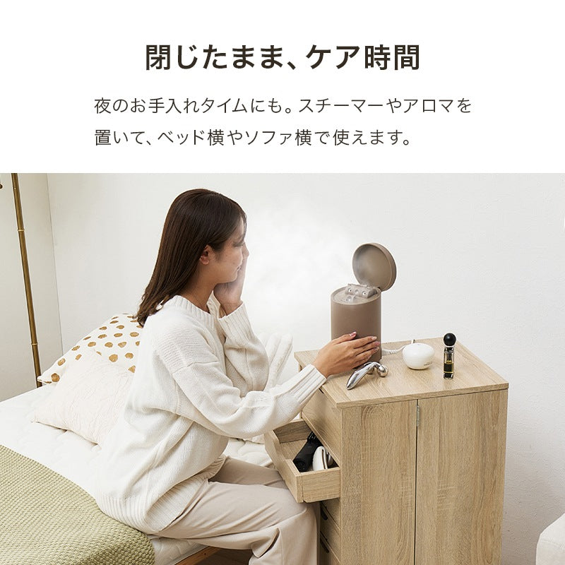 大容量 ドレッサー ワゴン 収納時サイドテーブル 鏡 コスメテーブル メイクボックス