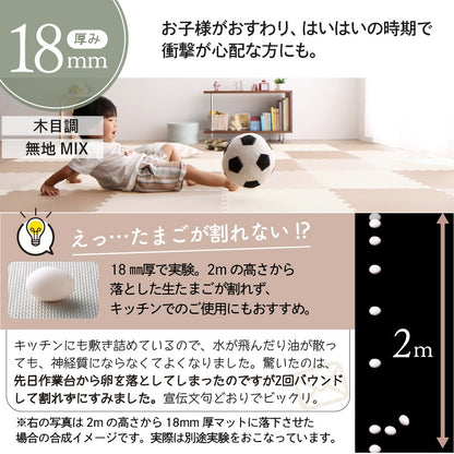 ジョイントマット 12枚 1.5畳 厚手 防音 プレイマット キッズ ペット 無地 木目柄 ストーン柄
