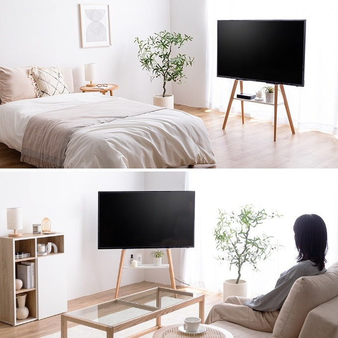 棚付き テレビスタンド 32-65インチ対応 シンプルモダン 取付可否-要確認 スマートスタンド