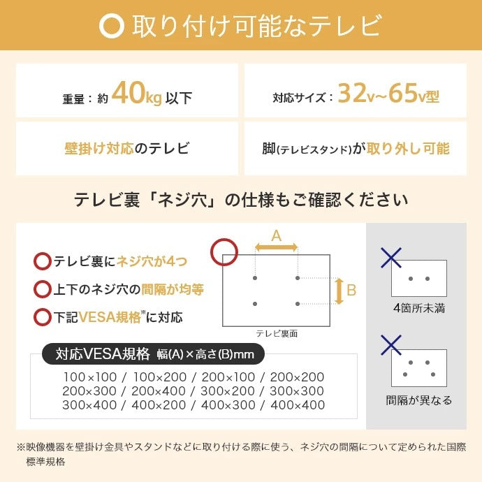 棚付き テレビスタンド 32-65インチ対応 シンプルモダン 取付可否-要確認 スマートスタンド