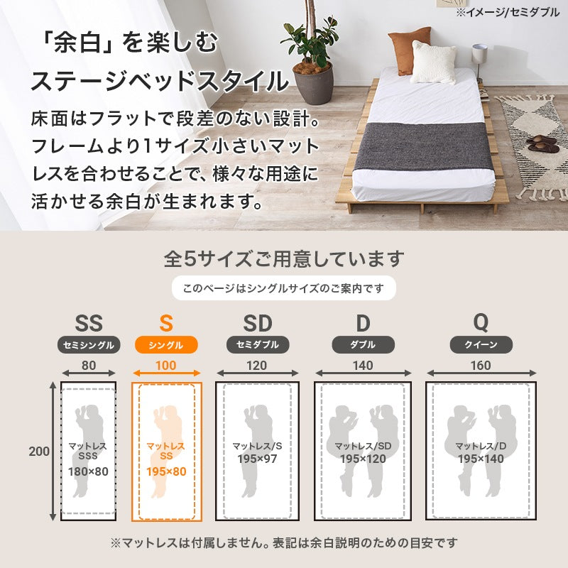 シングルベッド ローベッド ステージベッド 角ガード付き 小上がり フロアベッド 一人暮らし 子供部屋