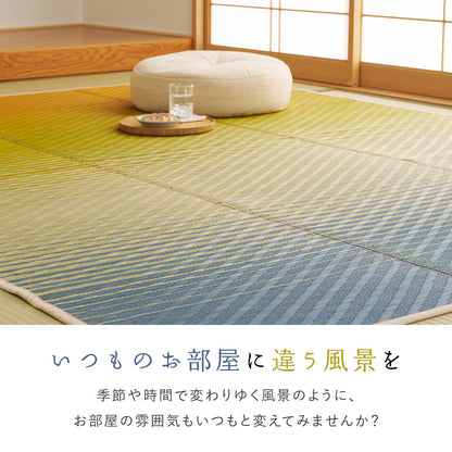 い草ラグ 180×180cm グラデーション 2畳 和モダン 天然素材 湿度調整 抗菌防臭 夏 冷感