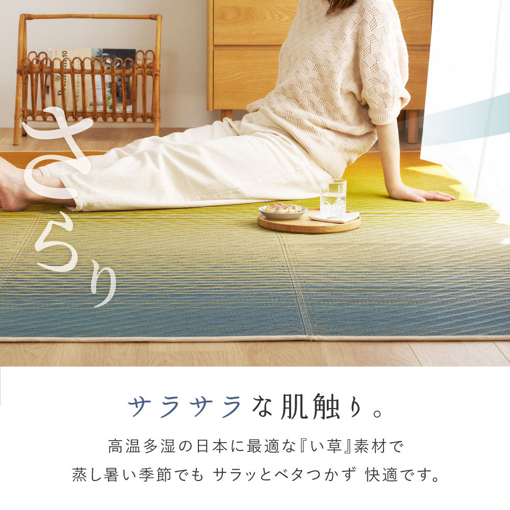 い草ラグ 180×240cm グラデーション 3畳 和モダン 天然素材 湿度調整 抗菌防臭 夏 冷感