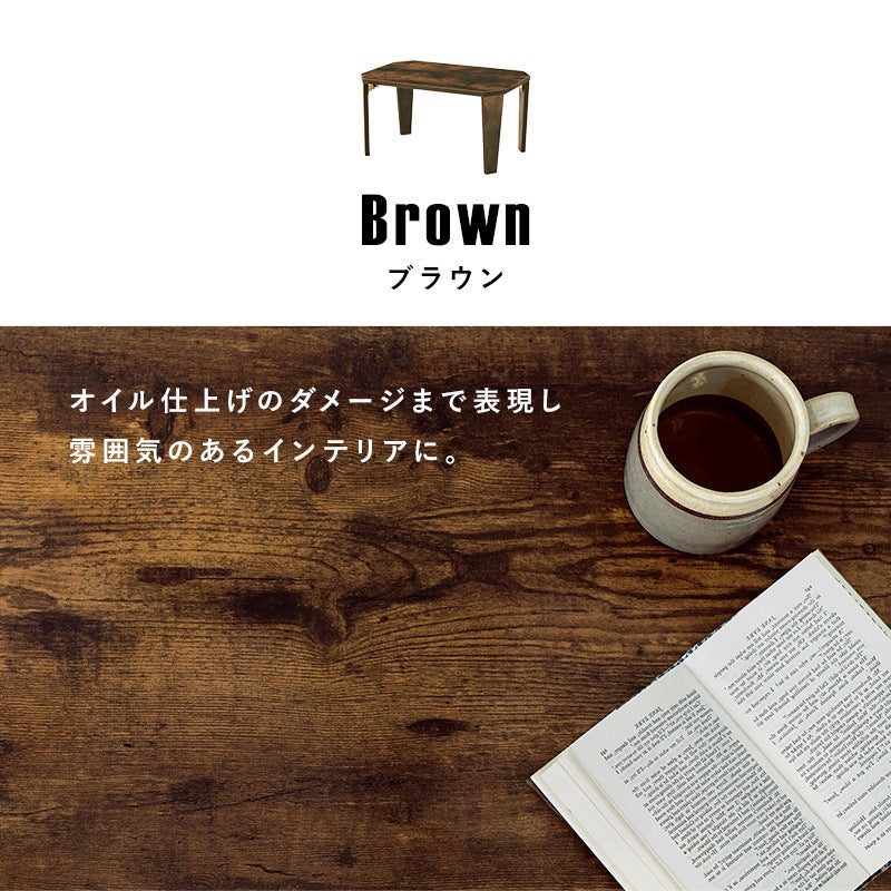 折れ脚テーブル 60×40cm コンパクト 角無し安全 スリム収納