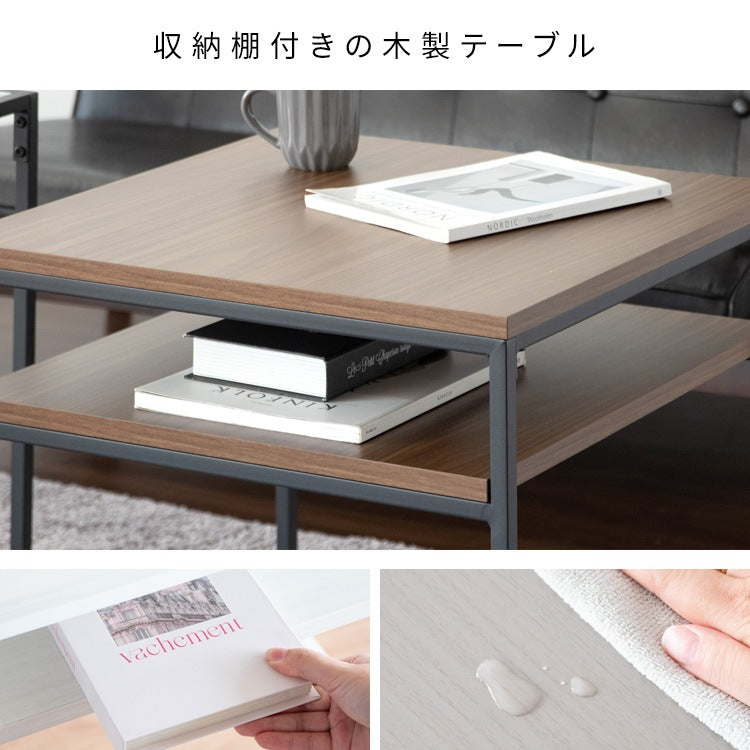 ネストセンターテーブル （ガラステーブル + 棚付きテーブル） テーブルセット ソファーテーブル 高級感 ハイタイプ スタイリッシュ