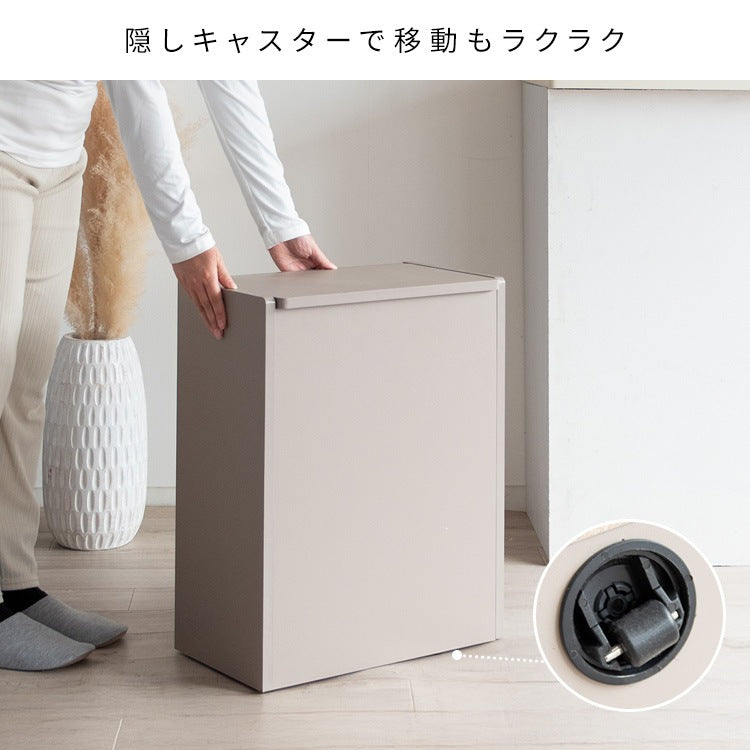 ふた付き スタイリッシュ 木製キッチンペール ごみ箱 45L ダストボックス