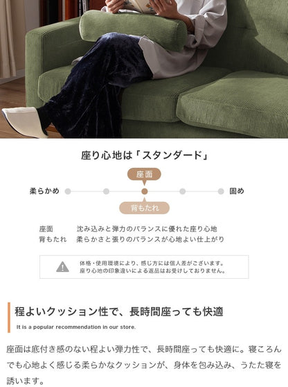 2.5人掛け ローソファー 洗えるカバー 脚取り外し可能 クッション付き 北欧ヴィンテージ 一人暮らし リビング