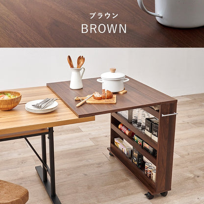 拡張テーブル 2タイプ 補助テーブル 来客用テーブル 作業台 キッチンワゴン 収納 ストッカー