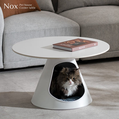 ペットベッド 円形センターテーブル 円錐ペットハウス 机 ローテーブル 犬／猫 ラウンドテーブル 専用クッション付き