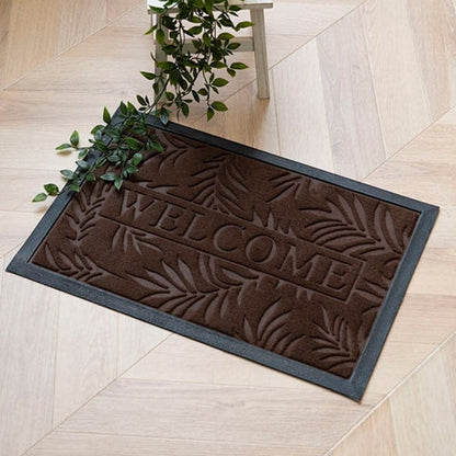 玄関マット 屋外用 40x60cm 外用マット 水洗い可能 リーフ柄