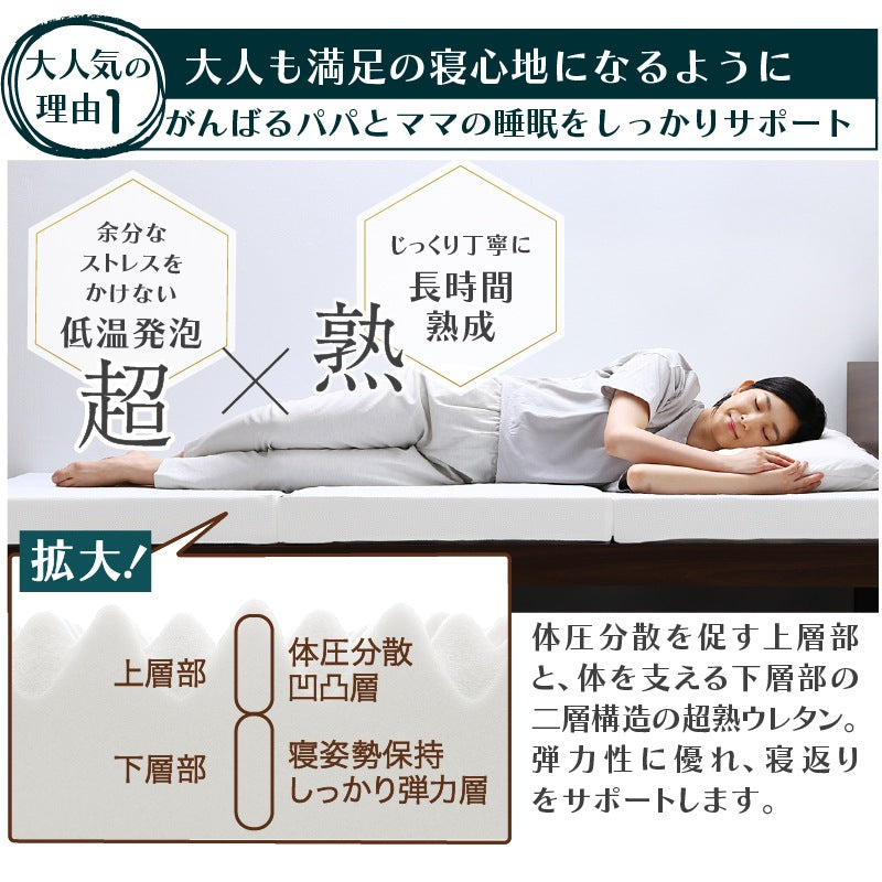 ファミリーマットレス 敷布団 ワイドキング300サイズ（シングルx3） 厚さ8cmタイプ 分割可能 大型マット