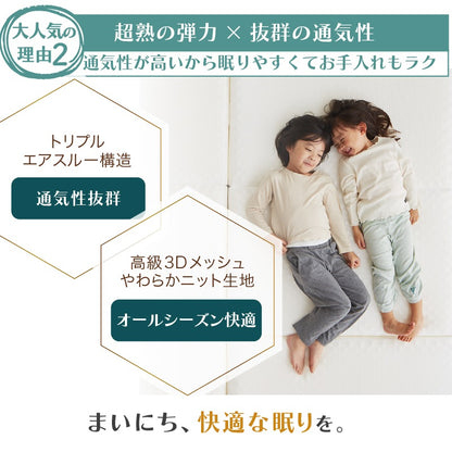 ファミリーマットレス 敷布団 ワイドキング300サイズ（シングルx3） 厚さ8cmタイプ 分割可能 大型マット