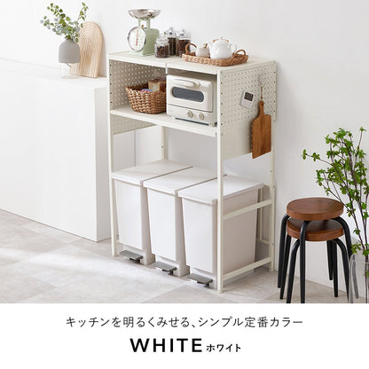 キッチン収納 ラック 幅も高さも調整できる ゴミ箱上ラック 有孔ボード 防水 パネルタイプ
