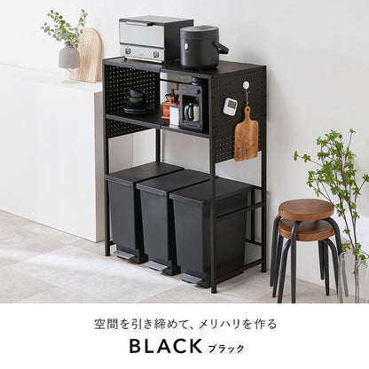 キッチン収納 ラック 幅も高さも調整できる ゴミ箱上ラック 有孔ボード 防水 パネルタイプ