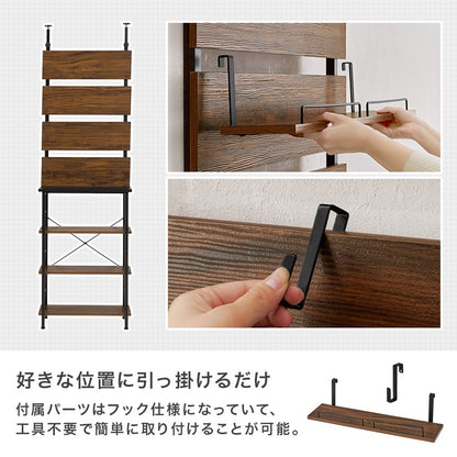 突っ張り薄型キッチンラック 幅60cm ウォールラック 壁面収納 オープンラック 省スペース 耐震