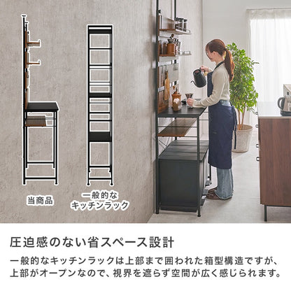 突っ張り ゴミ箱上ラック 幅80cm キッチンラック 壁面収納 ガタつき防止アジャスター 耐震