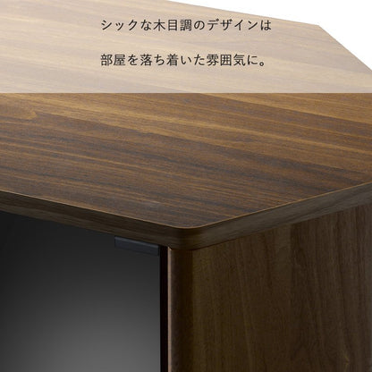 コーナーテレビ台 ハイタイプ 32インチ対応 ブラックガラス 大容量収納 コーナーラック 隠しキャスター