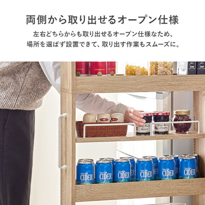 隙間収納ワゴン 幅20cm 3色 キャスター付き キッチン収納 ランドリー収納 すき間収納 スリムラック