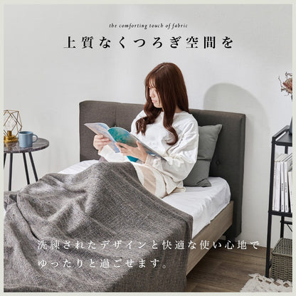 マットレス付シングルベッド 幅106cm 3色 ボンネルコイル ベッドセット 寝室家具