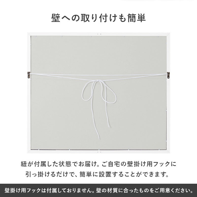窓枠風 壁掛けミラー 65×55cm ウォールミラー 飛散防止加工 アンティーク 北欧 カフェ風 インテリア