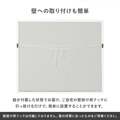窓枠風 壁掛けミラー 65×55cm ウォールミラー 飛散防止加工 アンティーク 北欧 カフェ風 インテリア