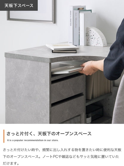 L字型デスク 幅100cm 収納多数 シンプル 引き出し 可動棚 配線収納