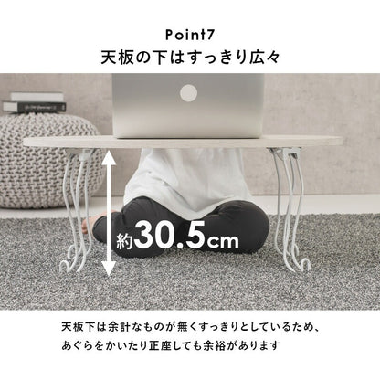 折りたたみテーブル 猫脚 ローテーブル 丸型・角型 ヴィンテージ風