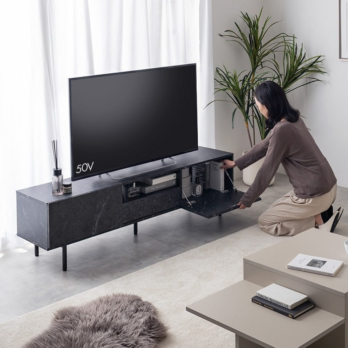 テレビ台 ローボード 幅150cmワイド 50インチ以上の大型も対応 フラットデザイン 収納多数