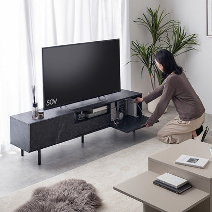 テレビ台 ローボード 幅150cmワイド 50インチ以上の大型も対応 フラットデザイン 収納多数