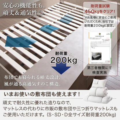 ダブルベッド D マットレスセット 大容量チェストベッド 引き出し4杯 コンセント付き 棚付き 収納